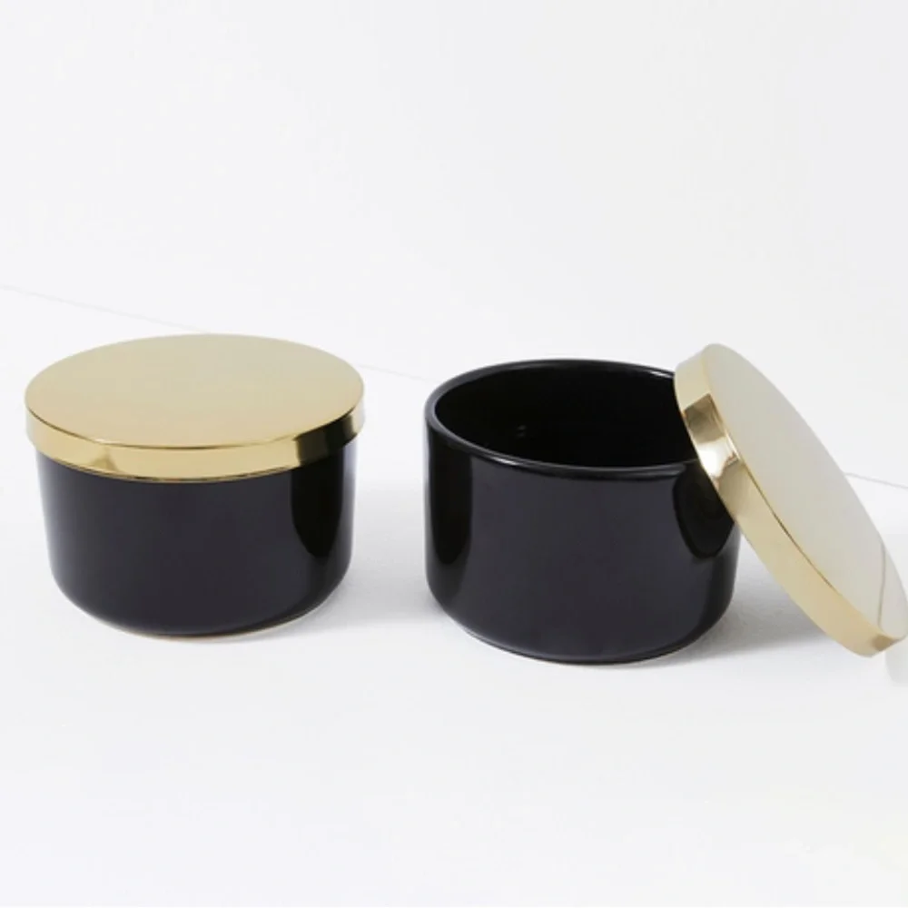 Gold & Black Canisters Set